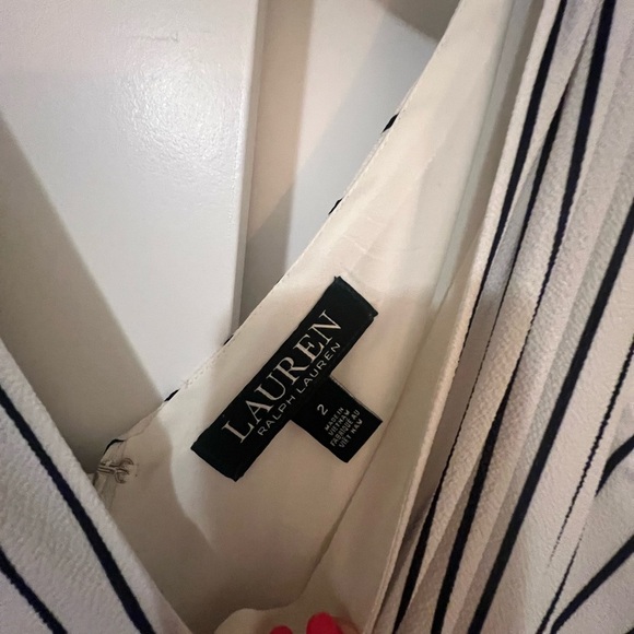 Ralph Lauren Navy and White Sleeveless Maxi Dress - Picture 2 of 3